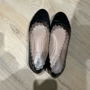 Chloe patent, leather size 38 1/2 ballet flat black